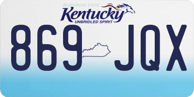 KY license plate 869JQX