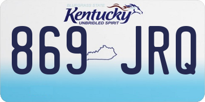 KY license plate 869JRQ