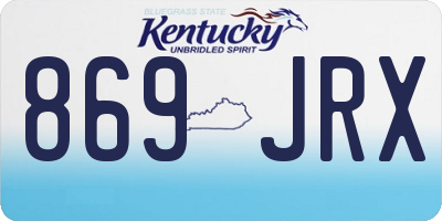 KY license plate 869JRX