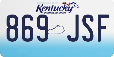 KY license plate 869JSF