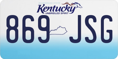 KY license plate 869JSG