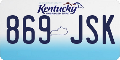 KY license plate 869JSK