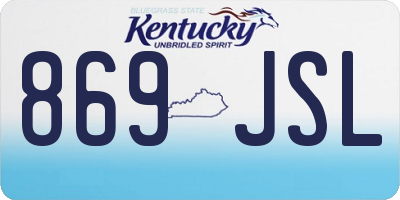 KY license plate 869JSL