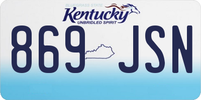 KY license plate 869JSN