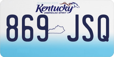 KY license plate 869JSQ