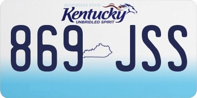 KY license plate 869JSS