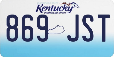 KY license plate 869JST