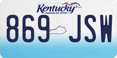 KY license plate 869JSW