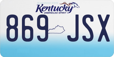KY license plate 869JSX