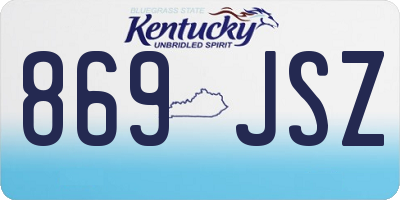 KY license plate 869JSZ