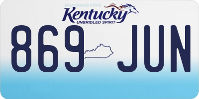 KY license plate 869JUN