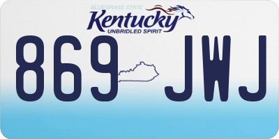 KY license plate 869JWJ