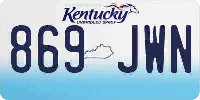 KY license plate 869JWN