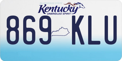 KY license plate 869KLU
