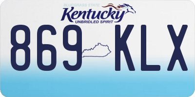 KY license plate 869KLX