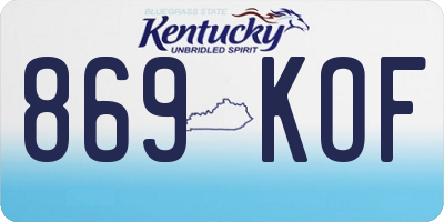 KY license plate 869KOF