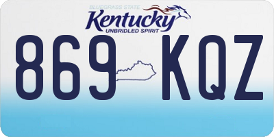 KY license plate 869KQZ