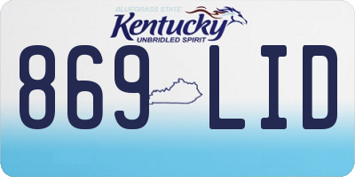 KY license plate 869LID