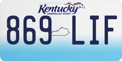 KY license plate 869LIF