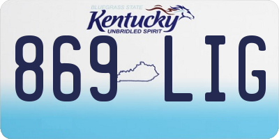 KY license plate 869LIG