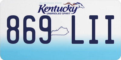 KY license plate 869LII