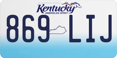 KY license plate 869LIJ