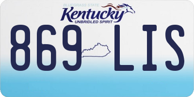 KY license plate 869LIS