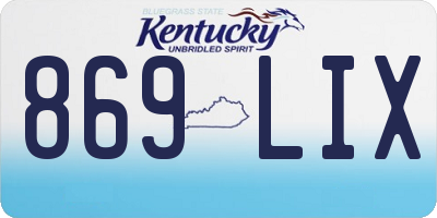 KY license plate 869LIX
