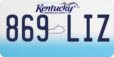 KY license plate 869LIZ