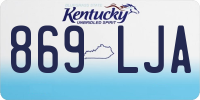 KY license plate 869LJA