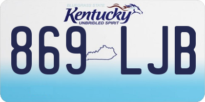KY license plate 869LJB