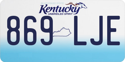 KY license plate 869LJE