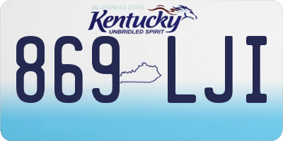 KY license plate 869LJI