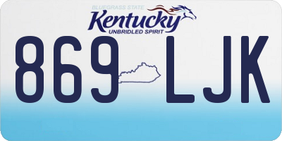 KY license plate 869LJK