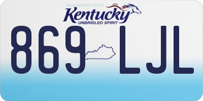 KY license plate 869LJL
