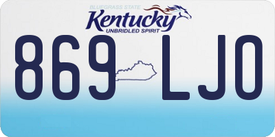 KY license plate 869LJO