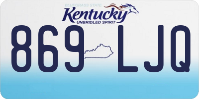 KY license plate 869LJQ