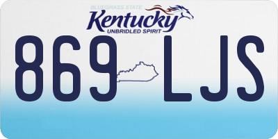 KY license plate 869LJS