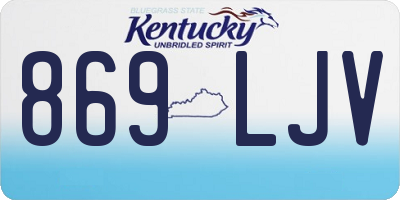 KY license plate 869LJV