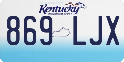 KY license plate 869LJX