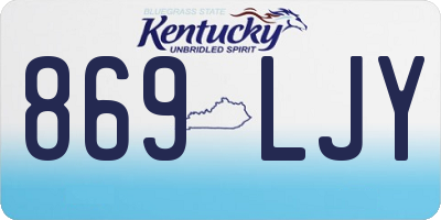 KY license plate 869LJY