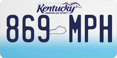 KY license plate 869MPH