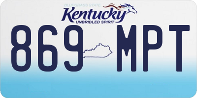 KY license plate 869MPT