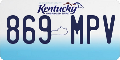 KY license plate 869MPV