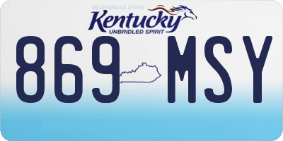 KY license plate 869MSY