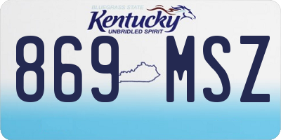 KY license plate 869MSZ