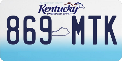 KY license plate 869MTK