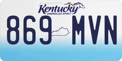 KY license plate 869MVN