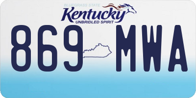 KY license plate 869MWA