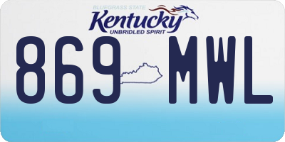 KY license plate 869MWL